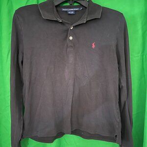 Ralph Lauren SPORT Mens Large Classic Fit Grey Pullover Golf Sports RED Pony